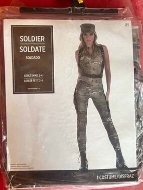 Party City Soldier Camouflage Catsuit and Harness Costume Adult Small 2-4